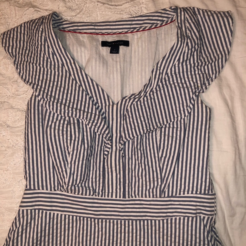 Tommy Hilfiger Seersucker Striped Dress